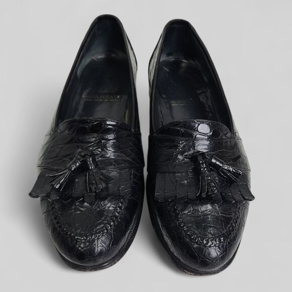 DAVANZATI Handmade Italy Black 8 D Tassel Loafer Shoes main image 6